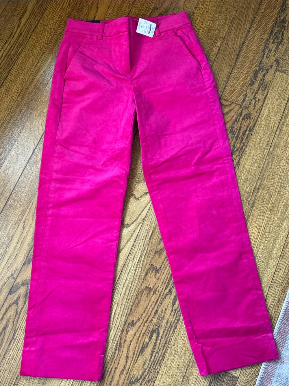 NWT J Crew Kallie Straight Leg Velvet Pant in Bright Berry
